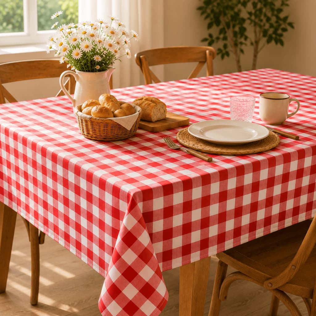 Toalha de Mesa Xadrez Oxford Premium Retangular 6 e 8 Lugares Lavável Diversas Cores