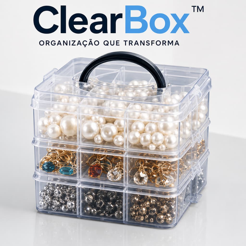 Organizador Multiuso 3 Andares 18 Compartimentos Caixa Organizadora Transparente ClearBox™