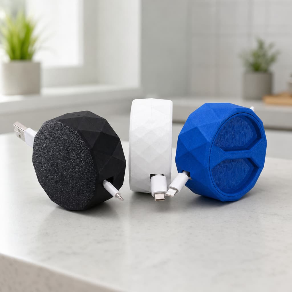 Organizador de Cabos USB Portátil e Compacto - Suporte para Cabos de Dados e Carregador Setup Gamer e Home Office