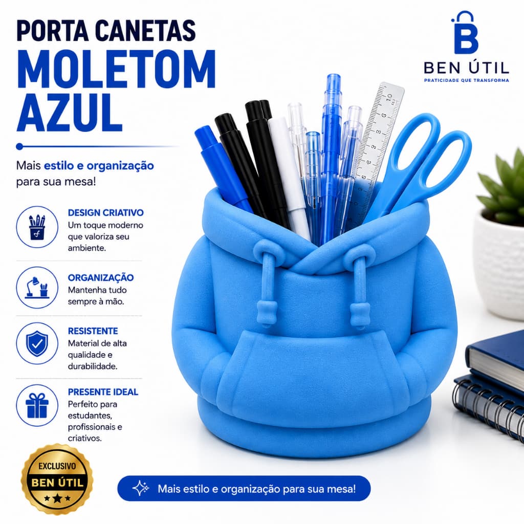 Porta Canetas Moletom 3D Criativo Porta Lápis Organizador de Mesa para Escritório Home Office Estudos Setup Gamer