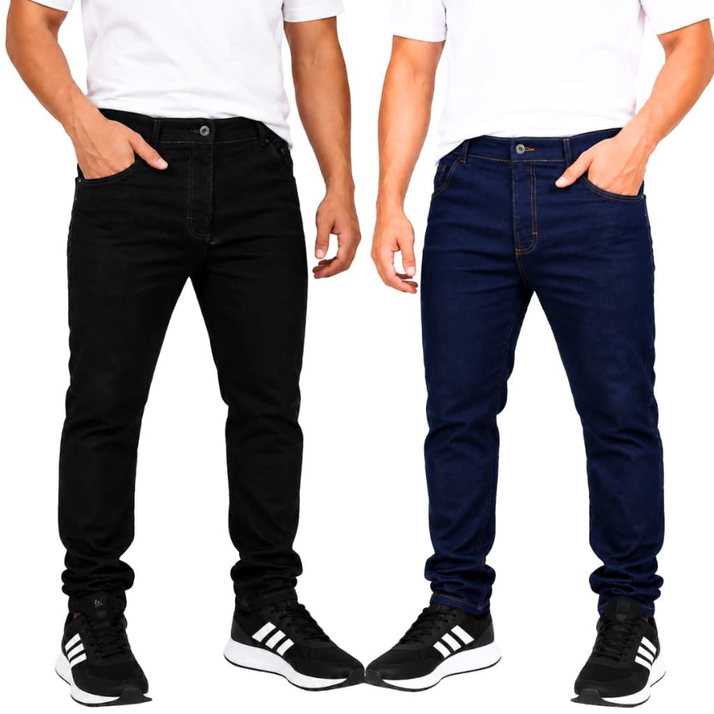 Calças Masculina Jeans Azul ou Preta Com Elastano para Trabalho Direto da Fábrica