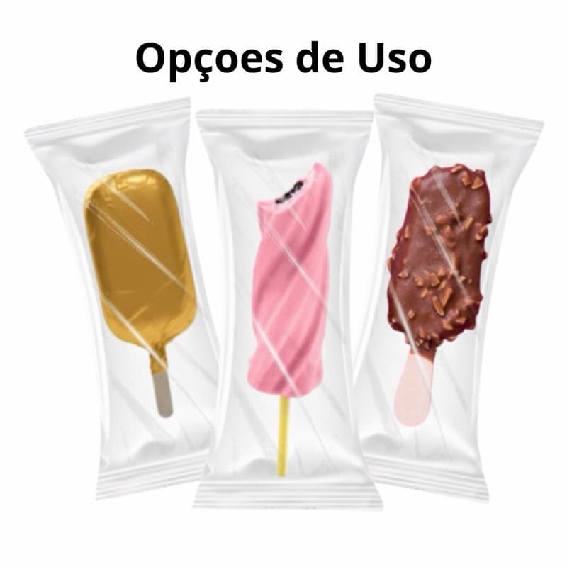 Embalagem Higiênica Picole de Pudim Ituzinho Geladinho Paleta 8,5x20cm Linha Economica