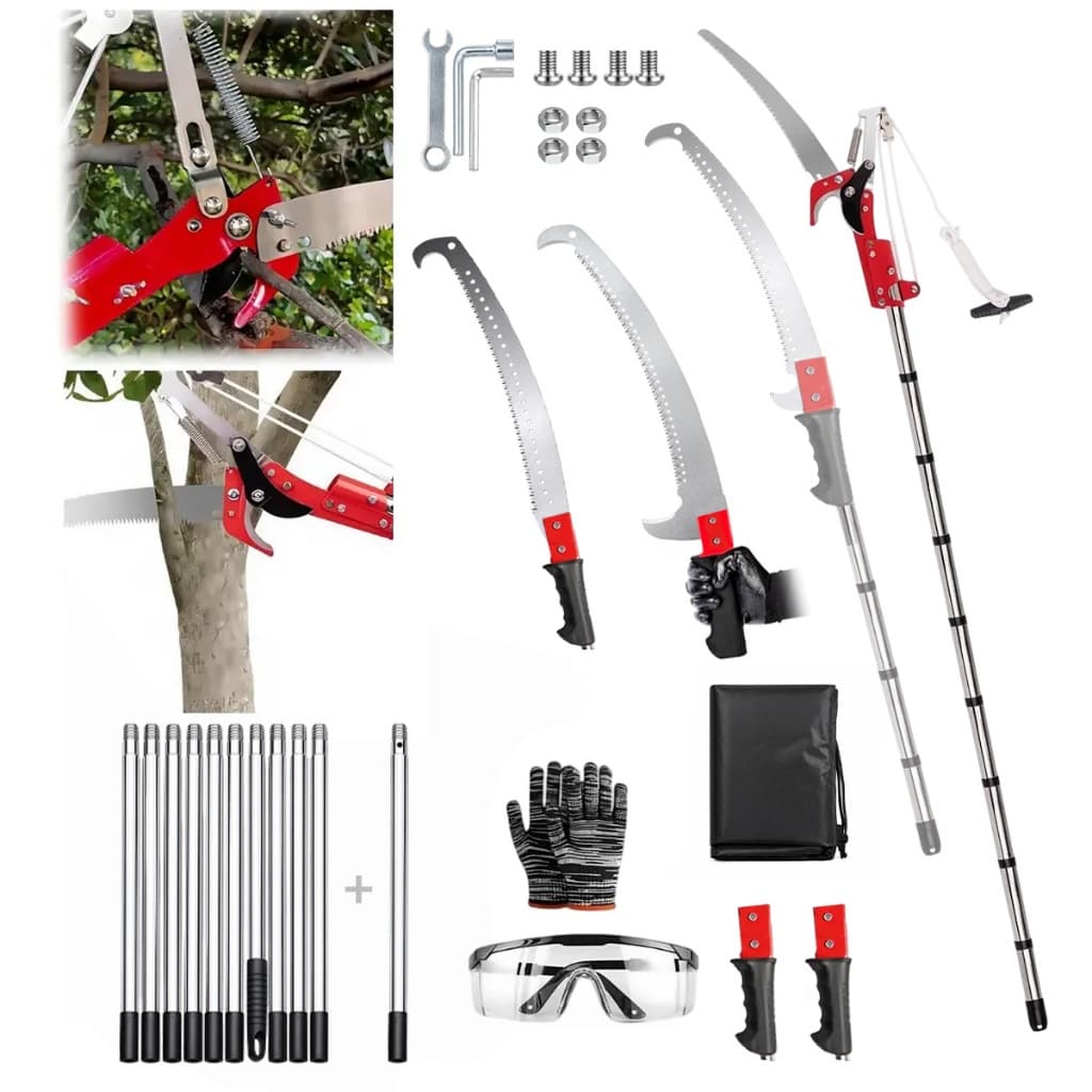 Back Field Podador De Galho Alto 2 Em 1 Telescopico 3,5m/4m Com 8 Varas