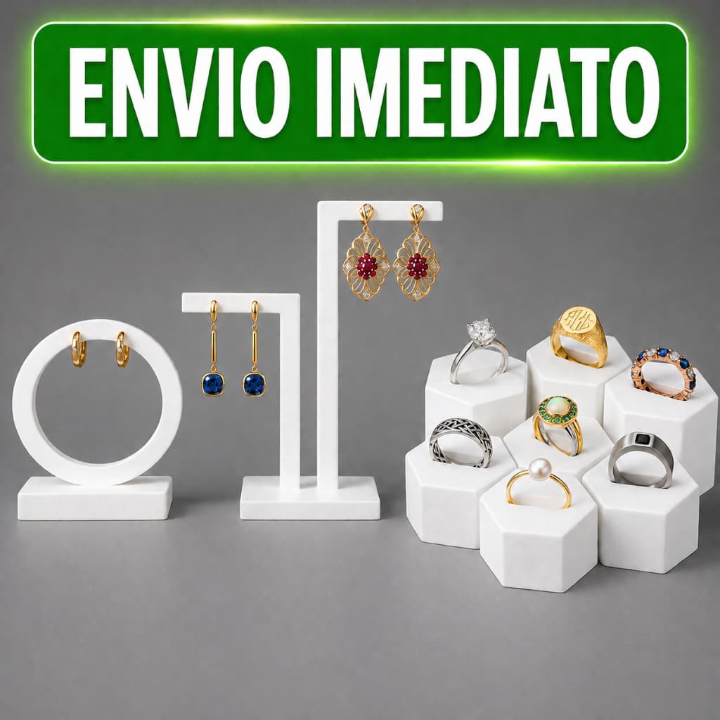 Kit 2 Expositores de Brincos + 6  Expositores para Anéis para Joias e Bijuterias