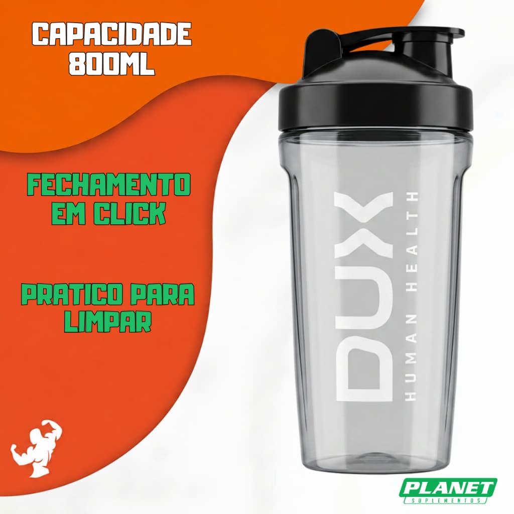 Coqueteleira DUX 700ml Preta Design Moderno Leve e Prática Material Resistente Fácil de Limpar