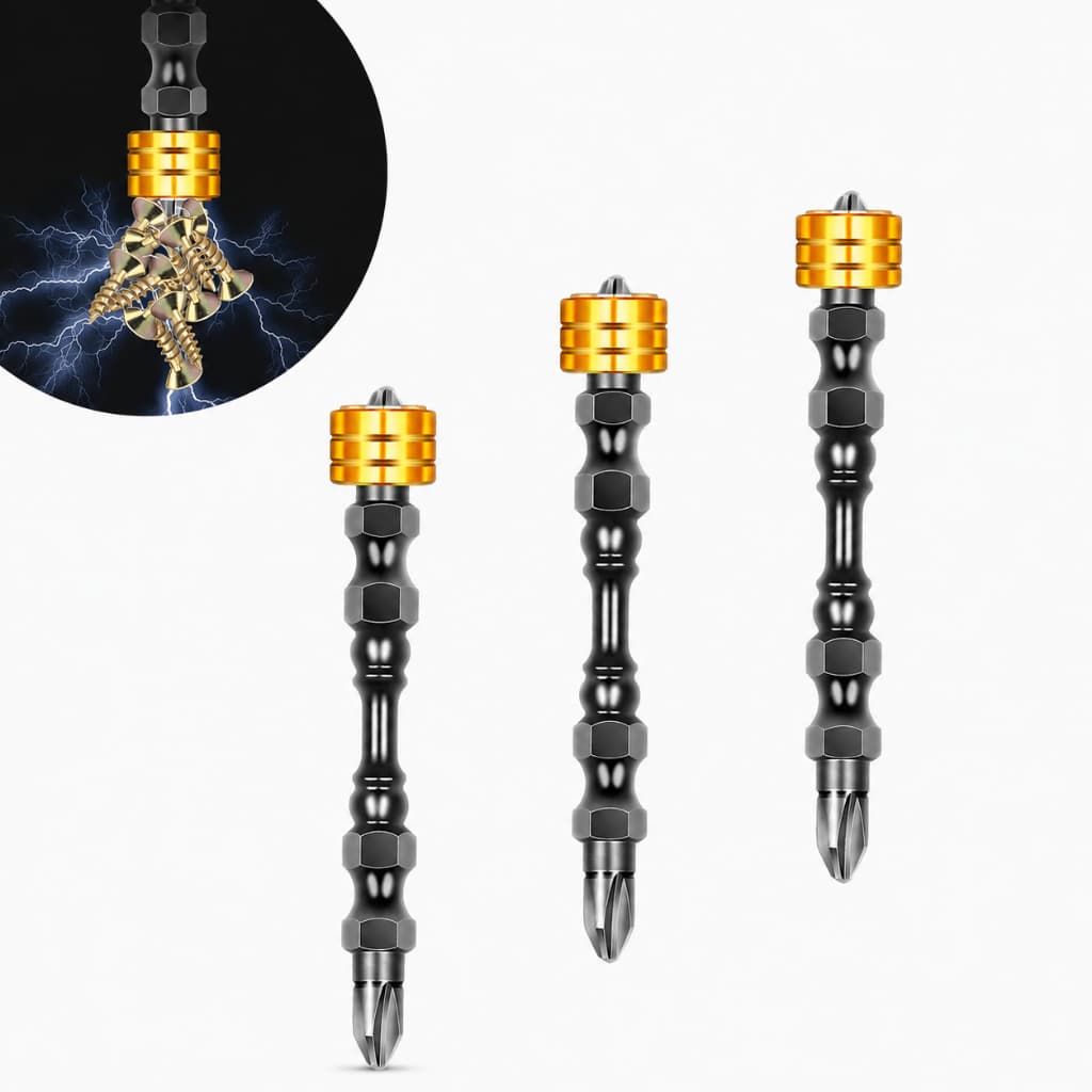 3 Bits Ponteira Dupla Magnetica Imantada Com Limitador Parafusadeira Furadeira