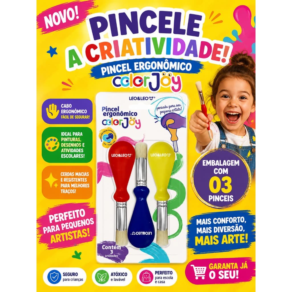 Ergonomic Brush Kit 3 Units for Children with ASD TDH TOD - Colorjoy