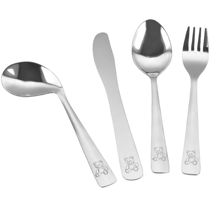 Jogo Talheres Infantis Inox 4Pçs