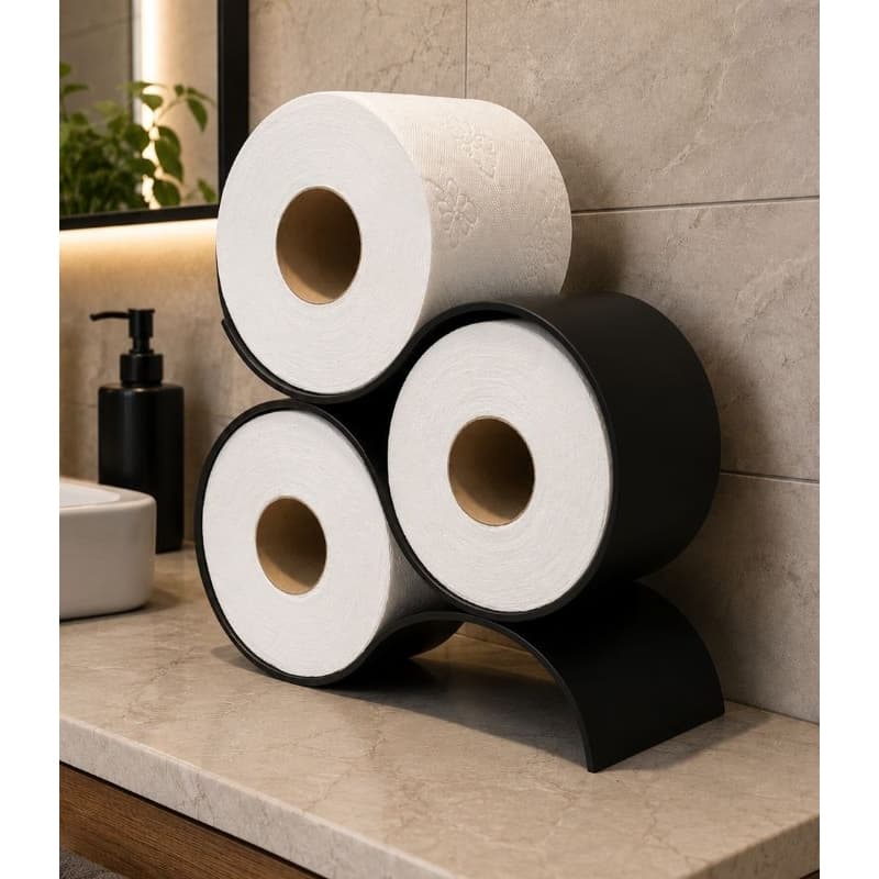 Suporte De Papel Higiênico De 3 Rolos Organizador Porta Papel Higiênico Moderno Decorativo Banheiro Resistente