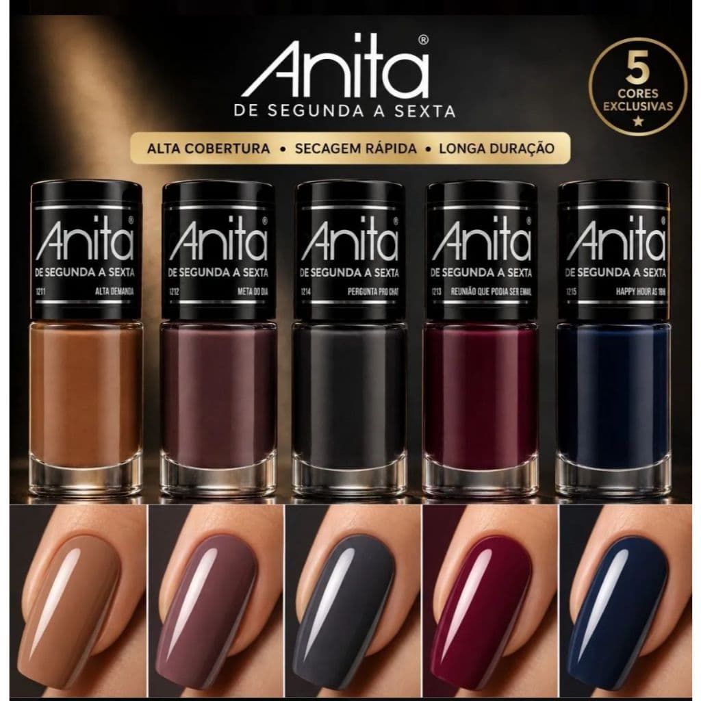 Coleção Anita de Segunda a Sexta (5 cores invernais)