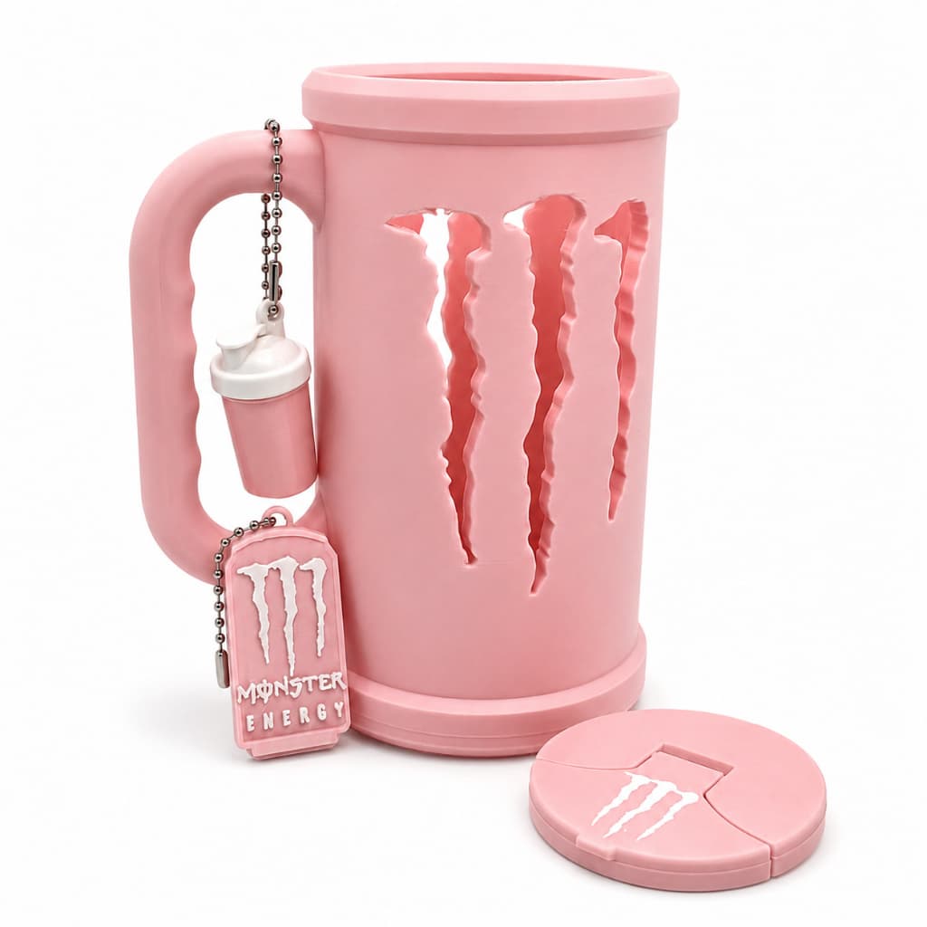 Caneca Monster Porta Lata com Tampa Premium + Abridor de Latas + Brinde
