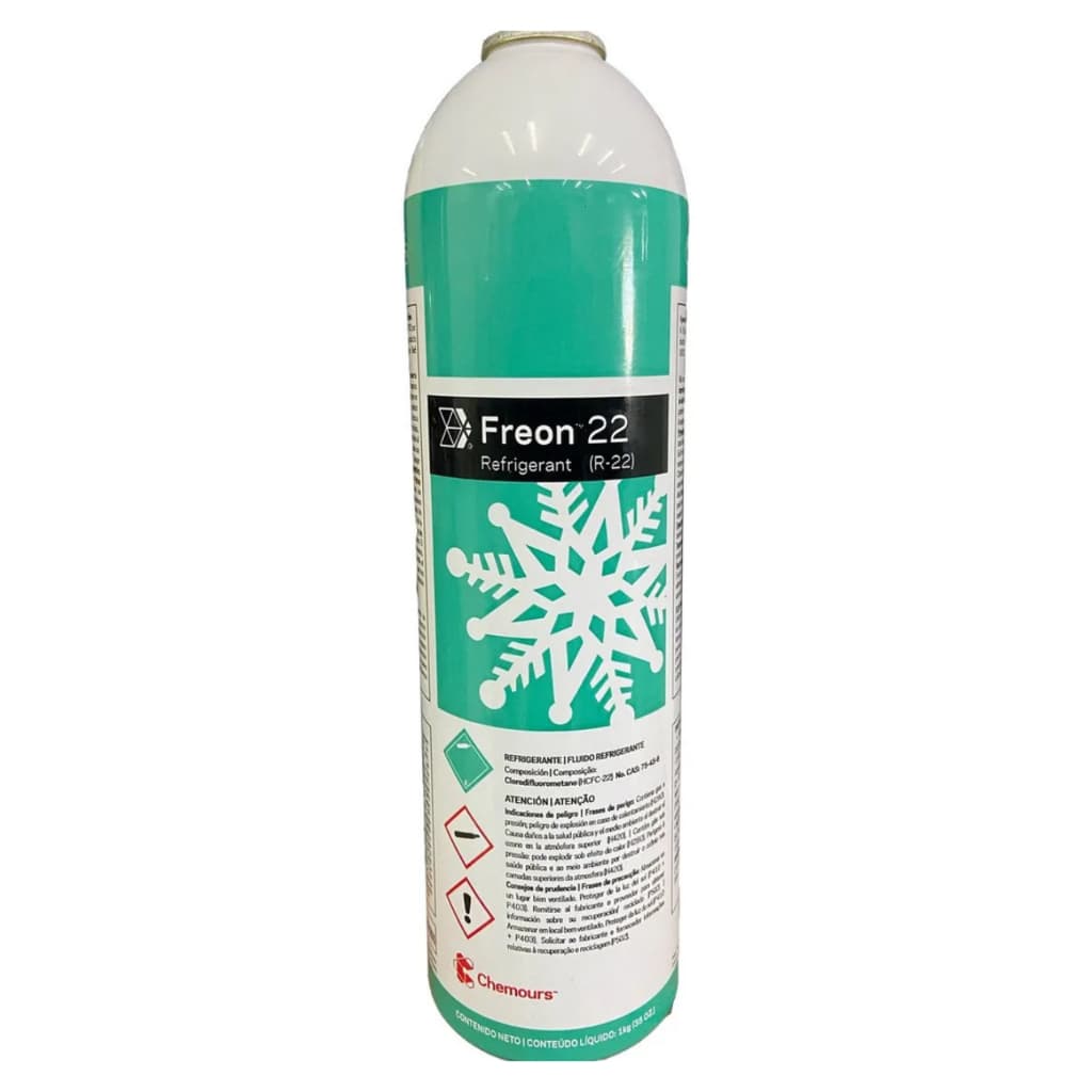 Gás Refrigerante Freon R-22 Lata 1kg para Ar Condicionado e Refrigeração