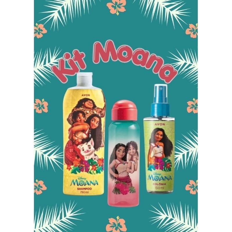 Moana - combo presenteavel shampoo 750ml, colonia e garrafa - infantil - avon