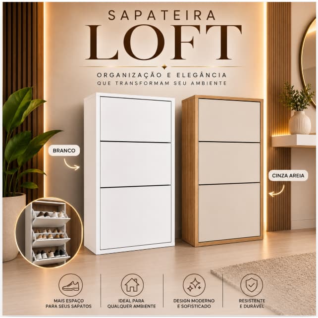 Sapateira Vertical Compacta Organizador de Calçados Armário Decorativo Hall Entrada Quarto