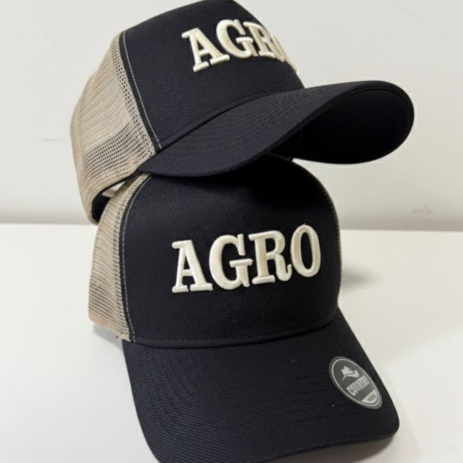 Boné Agropecuária country agro Original Bordado em Alto Relevo Chapéu masculino Telinha trucker