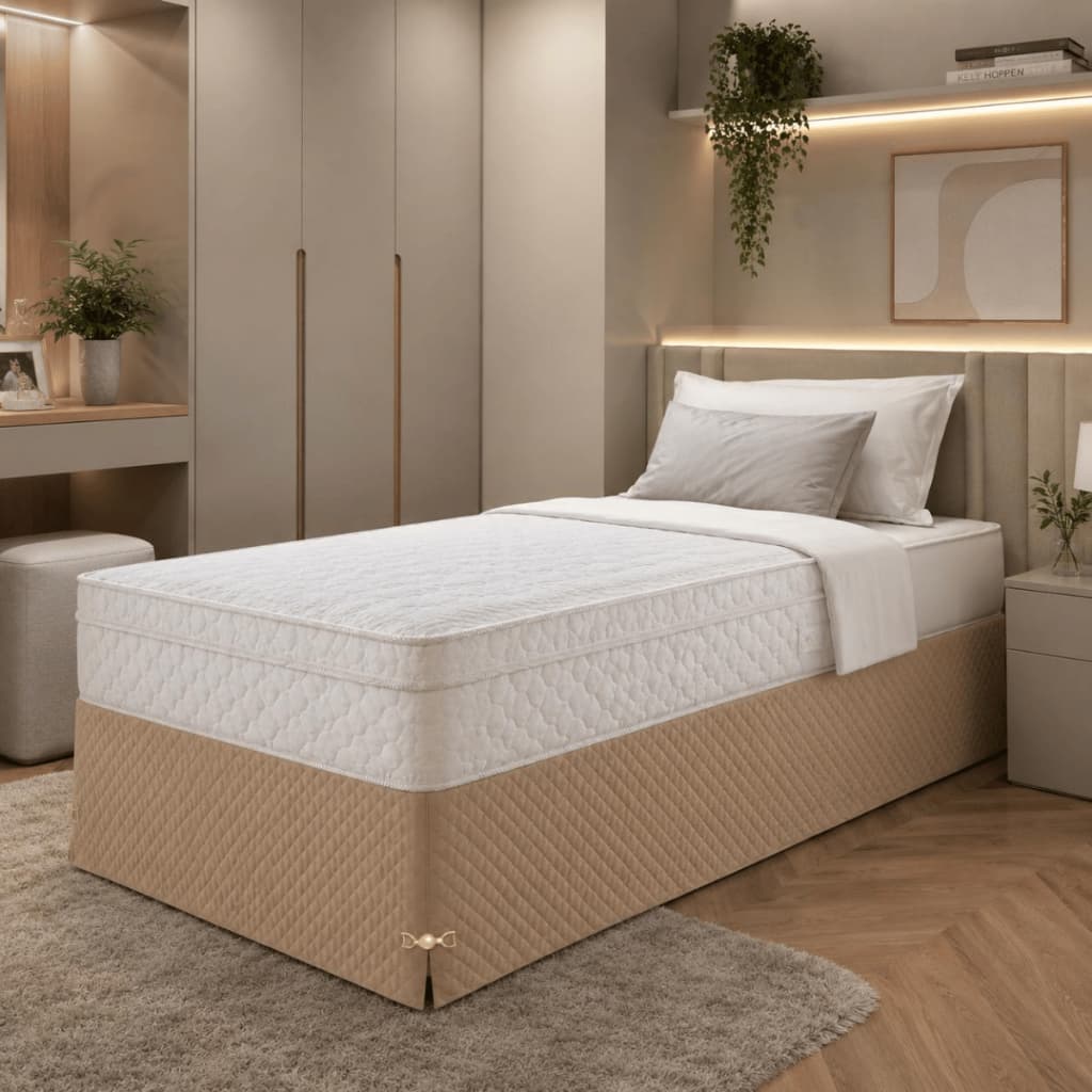 Saia Box Solteiro Padrao Matelada Com Pingente Luxo Box Bau Varias Cores