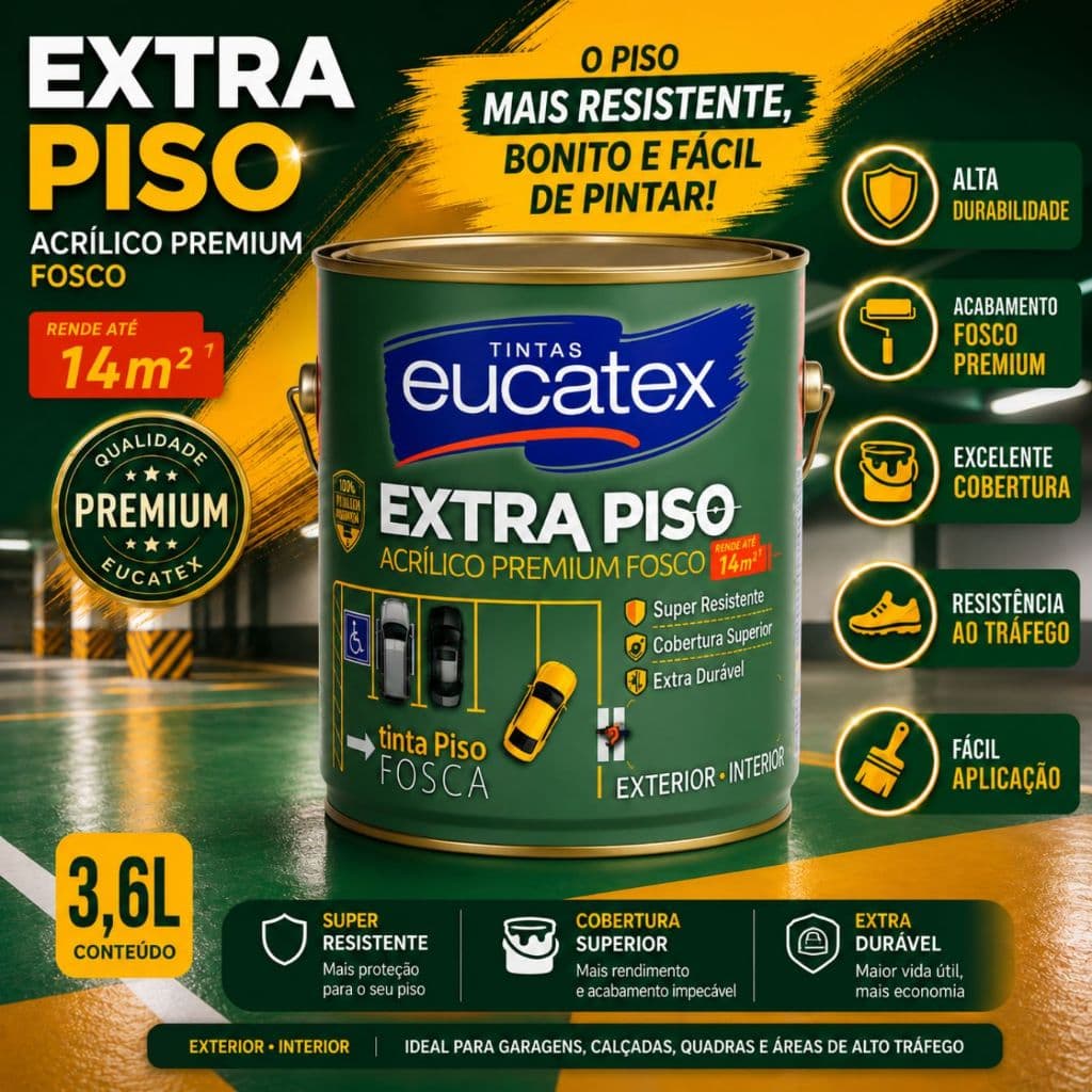 Tinta Acrilica Eucatex Premium Extra Piso Galão 3,6l - Cores