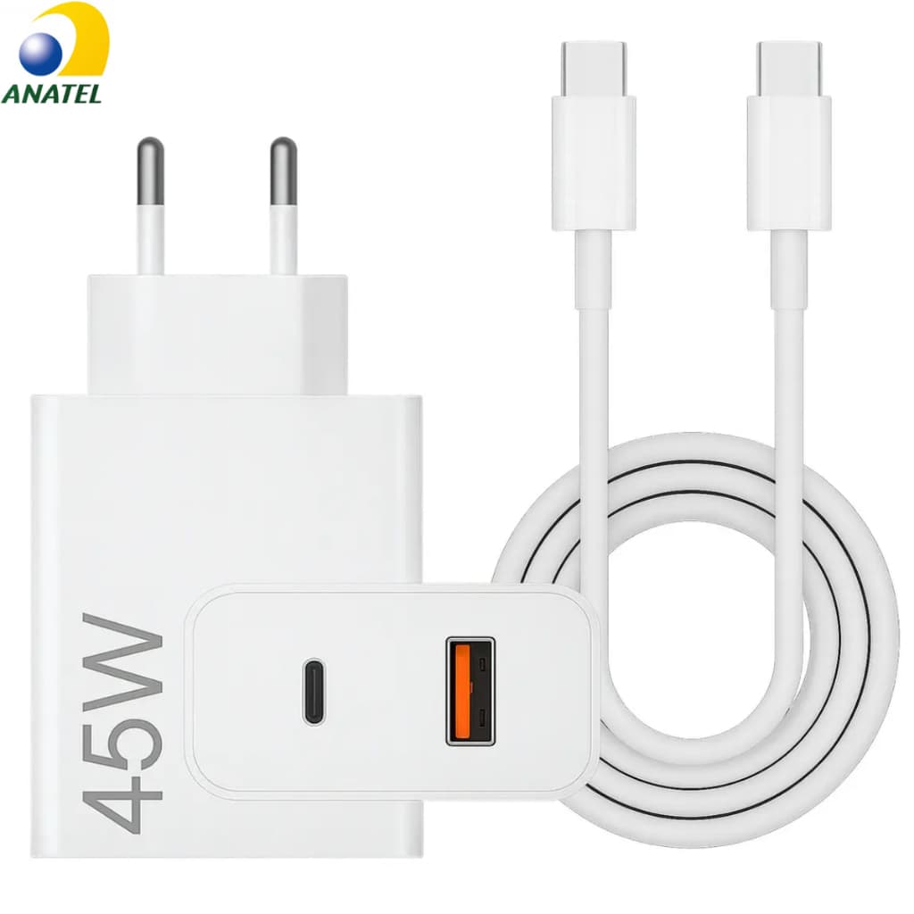 Carregador Turbo 45W ou Carregador Turbo 33W A12 A16 A15 A14 A13 A20 A30 A31 A50 A70 A80 A30S A31 A21 S24 S23 S22Android