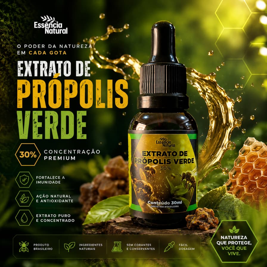 Extrato de Própolis Verde 30 ml  - Kits Com 1, 2 e 3 Unidades