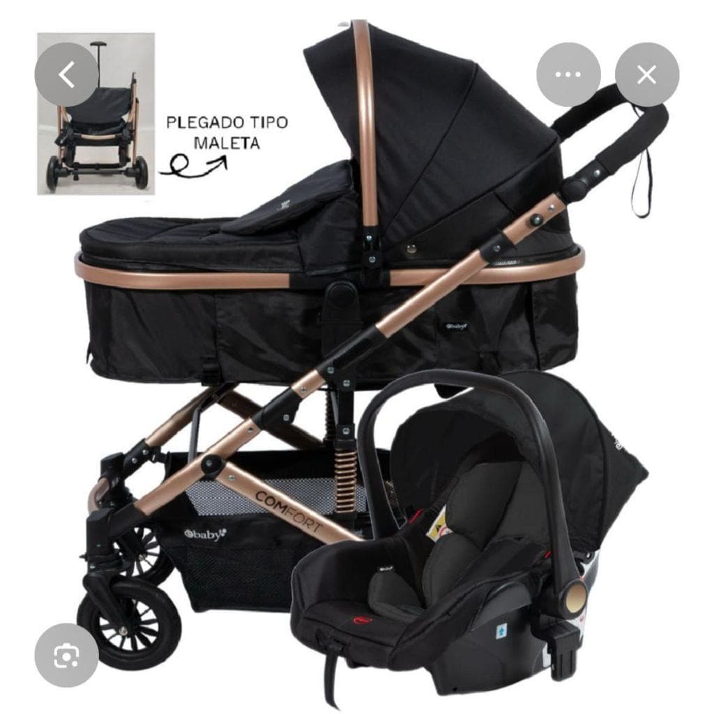 Carrinho De Bebê Europeu 3 em 1 Luxo Carrinho + Moisés Berço + Bebê Conforto