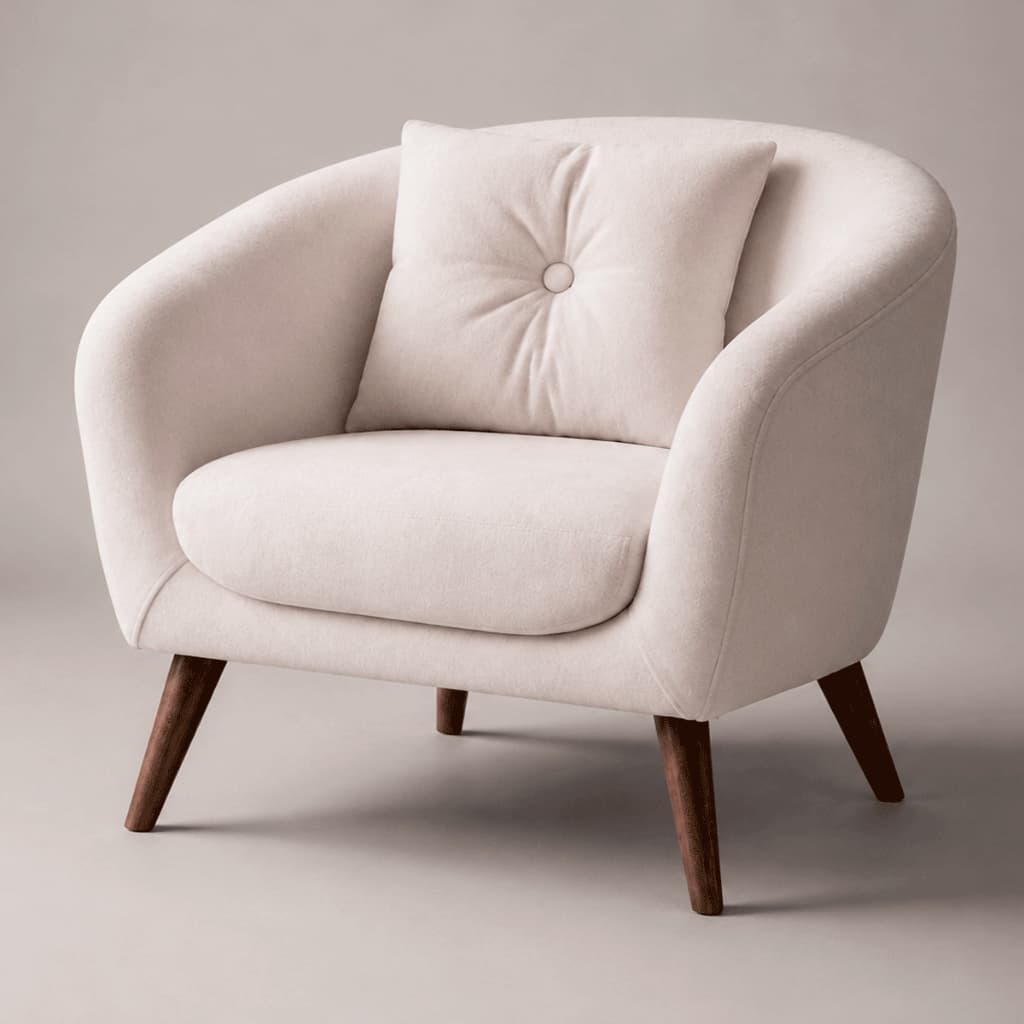 Poltrona Cadeira Decorativa Para Sala de Estar Quarto Recepção Moderna Bouclê Confortável