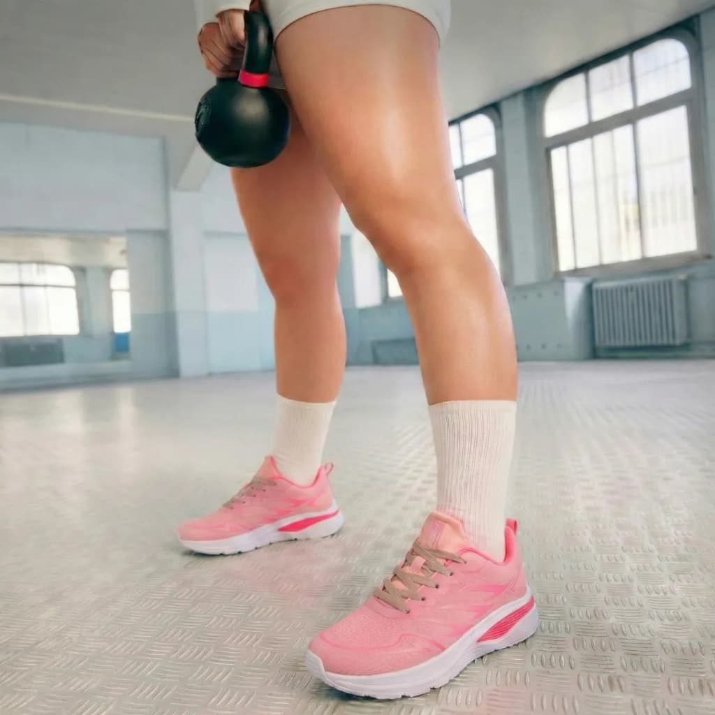 Tenis Feminino Sport Academia Rosa Confortável Leve Macio Casual Fitness