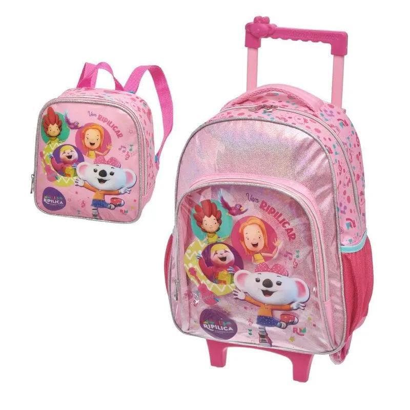 Kit Mochila de Rodinhas + Lancheira Lilica Ripilica Pacific Infantil Escolar Original
