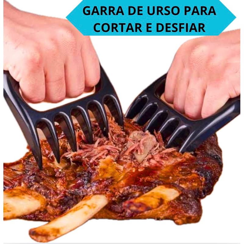 Garra de urso para Desfiar Carne – Kit com 2 Garras Resistente para Carne, Frango, Costela e Pernil