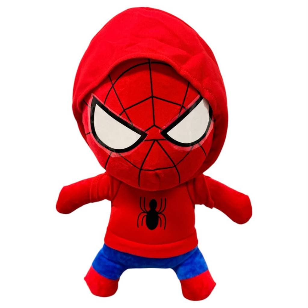 Pelúcia Homem Aranha 40cm com Capuz Avengers Red Spiderman Macio Antialérgico