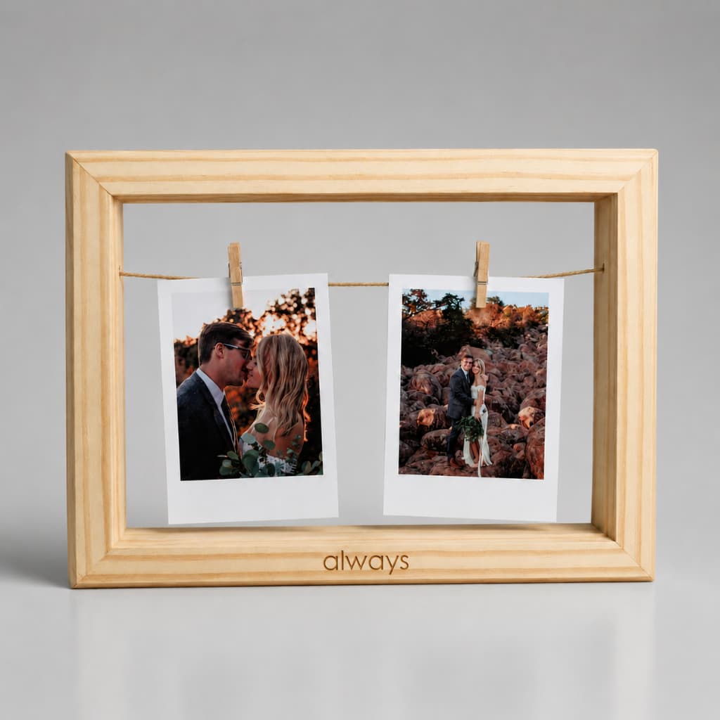 Porta Retrato Personalizado na Madeira com Fotos Presente Dia dos Namorados