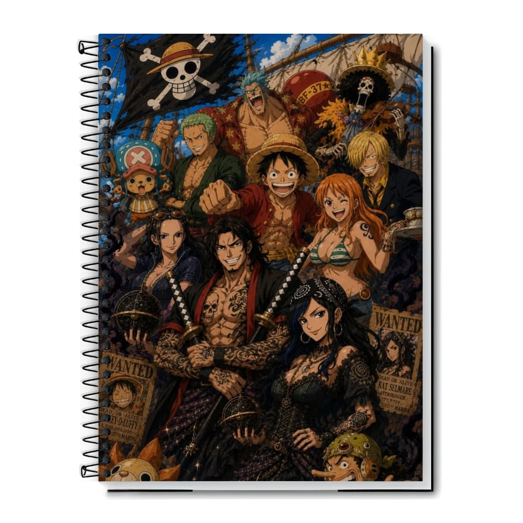 Caderno Universitário One Piece | Capa Dura & Espiral 1,10,15 e 20 Matérias
