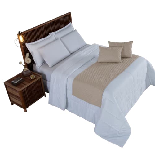 Kit Peseira de Cama 3 ou 5 Peças com Almofadas Solteiro Casal Queen King Microfibra Matelada