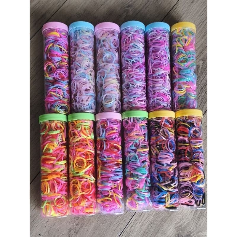 ​Kit 400 Elástico De Cabelo Liguinha Borrachinha Silicone Infantil Não Quebra Anti-Arrebento Atacado Escolar