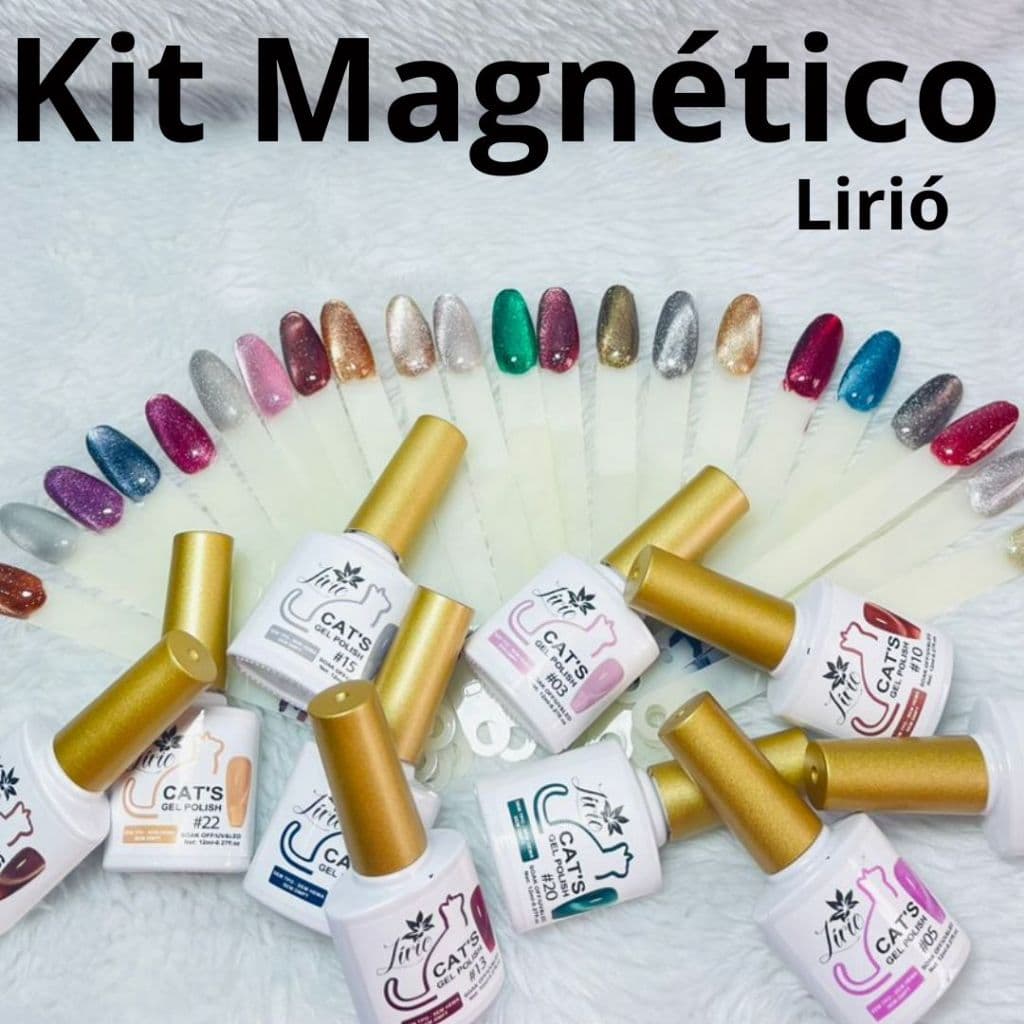Esmalte Magnético Olho de Gato kit 4 un e 6 un Uv/Led Lirió Reflexive Glitter 12ML