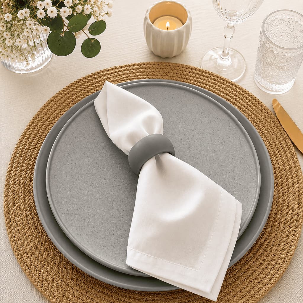 Anel Porta Guardanapo Kit Decorativo para Mesa Posta Sofisticada Jantar Almoço e Eventos