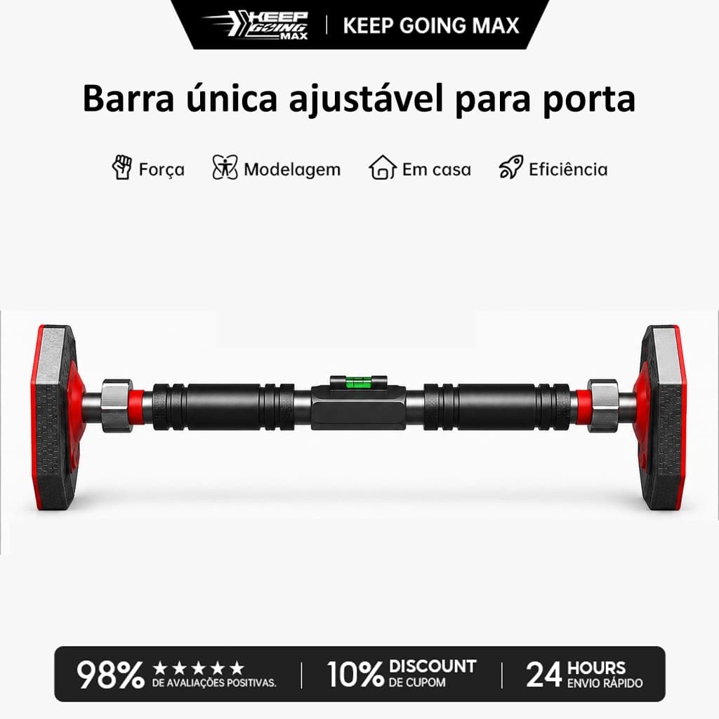 Keep Barra de Flexão Ajustável para Porta 73-100cm Sem Furos, Portátil Treino Musculação Fitness em Casa Academia