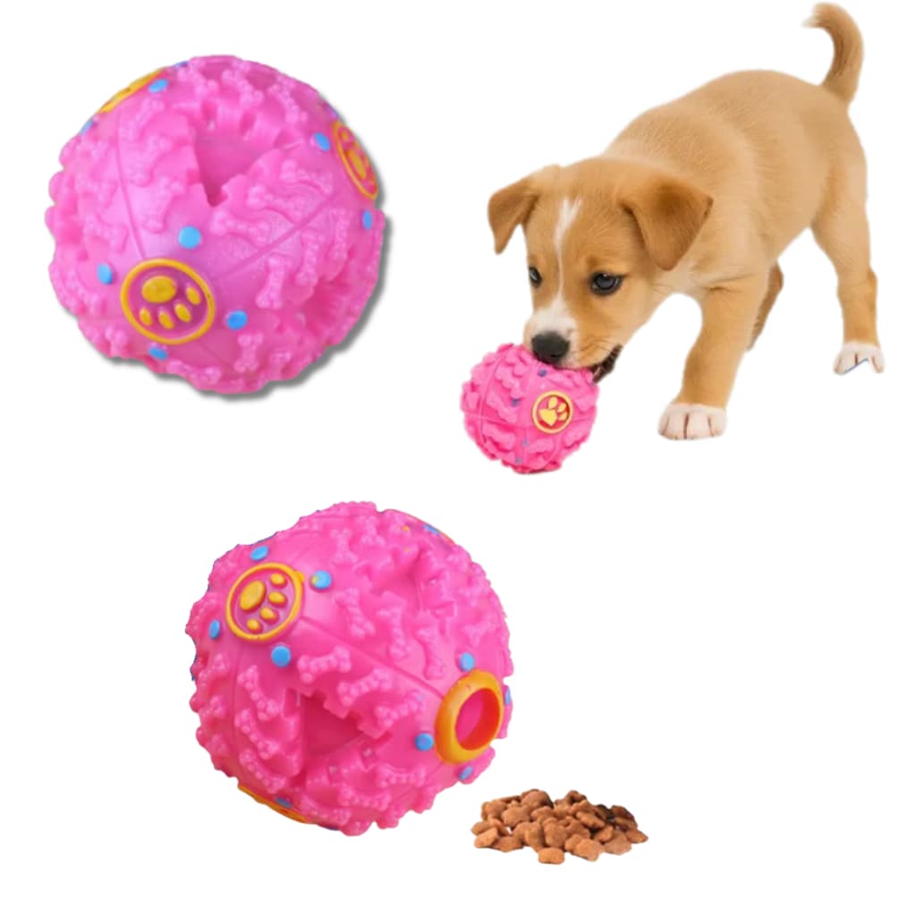 Bola Interativa Cachorro Porta Petisco Com Som Brinquedo Pet Inteligente 7cm