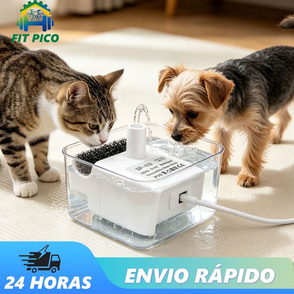 Bomba Motor Bebedouro Fonte de Água Sem Ruído LED Pet Gatos