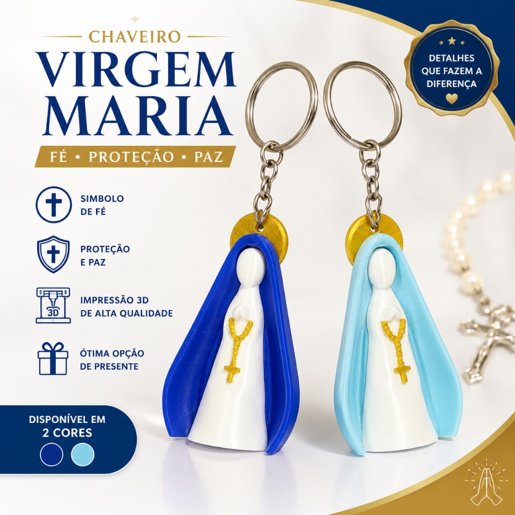 Chaveiro Religioso Virgem Maria Nossa Senhora Aparecida
