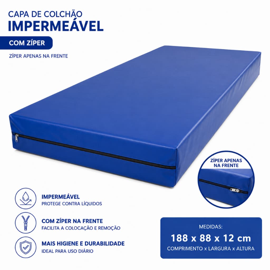 Capa de Colchão Impermeável  Napa emborrachada Não Faz Barulho Ao Deitar Forrada