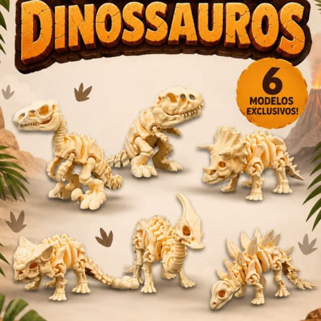Brinquedo Dinossauro Articulado Fóssil Escavação Arqueólogo Presente Criança Divertido Educativo T-Rex