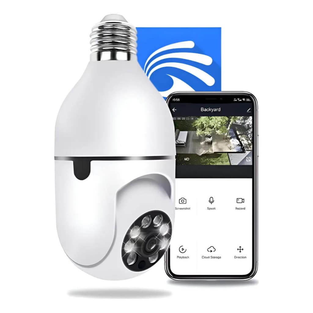 Câmera de Segurança Lampada Wifi Ip Aplicativo Yoosee com Visão Noturna e Resistente a Água