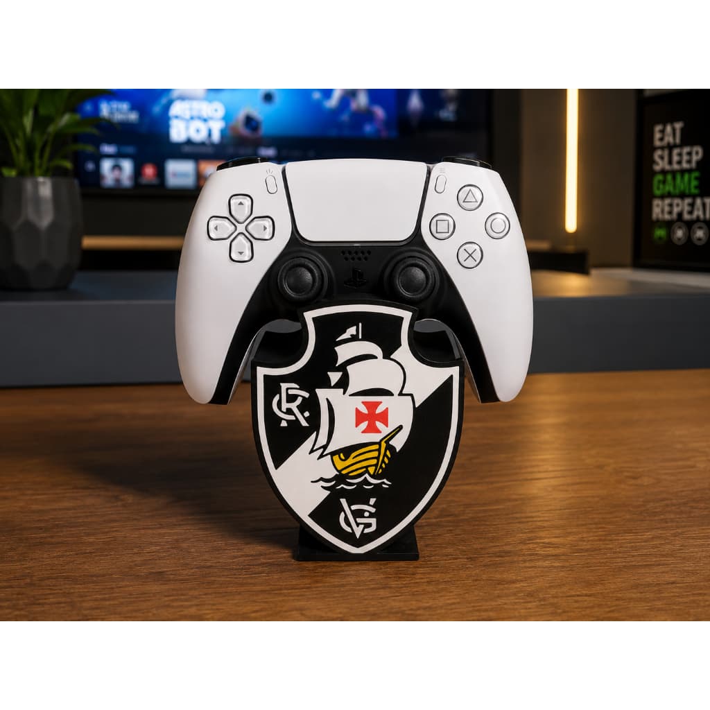 Suporte Controle PS5 Escudo Time Futebol Vasco da Gama