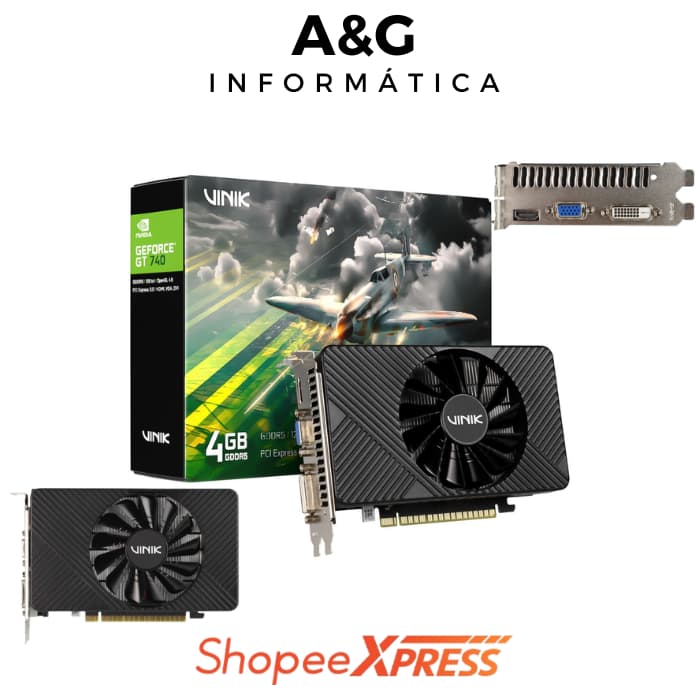Placa de Video GT 740 4GB GDDR5 Nvidia 128-bit HDMI/DVI/VGA