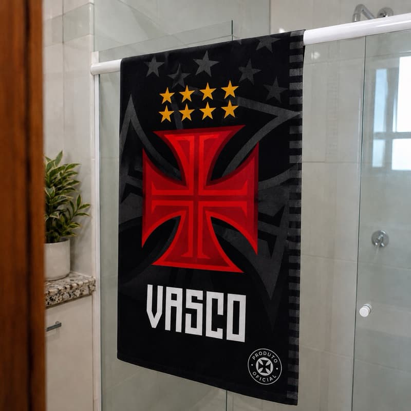 Toalha de Banho Vasco da Gama Oficial 70x140cm 100% Algodão Macia Alta Absorção Torcedor