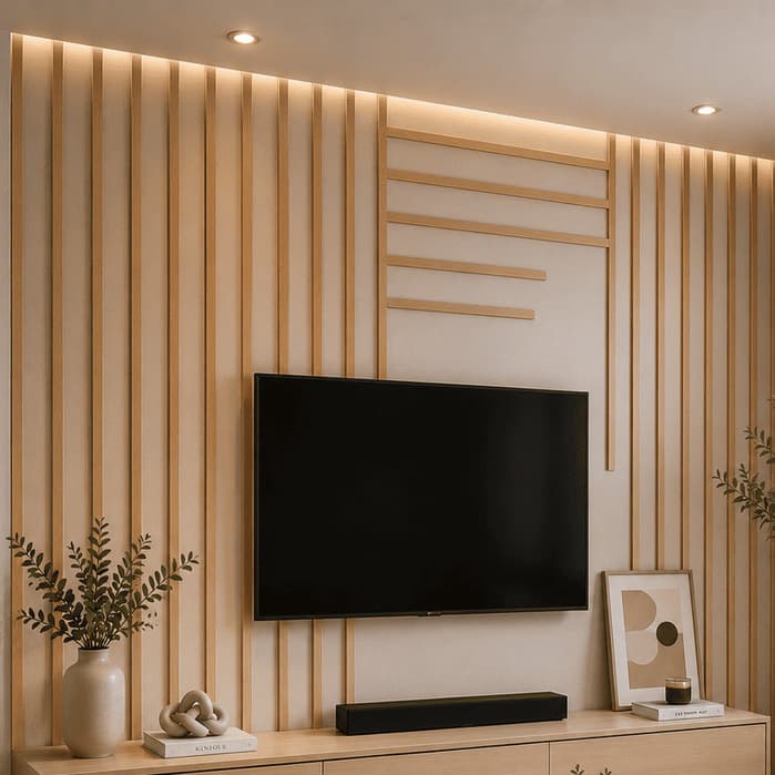 Kit Ripas MDF Cru Pintável 120x5cm Parede Painel Ripado Shiplap Boiserie Lambril Decoração
