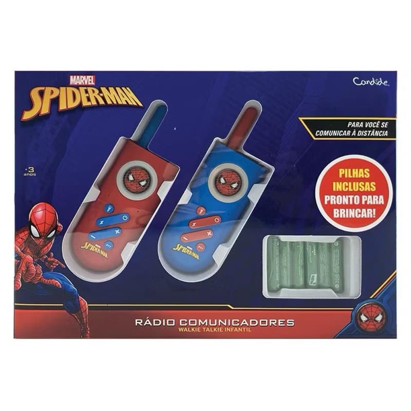 Walkie Talkie Infantil com Lanterna Homem-Aranha