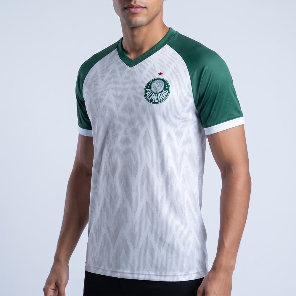 Camisa Palmeiras Warm Masculina Adulto Alviverde Oficial Licenciada Branca