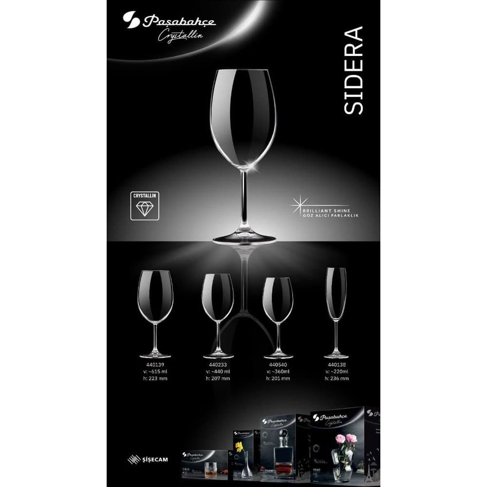 Jogo 6 Taças de Cristal 615ml