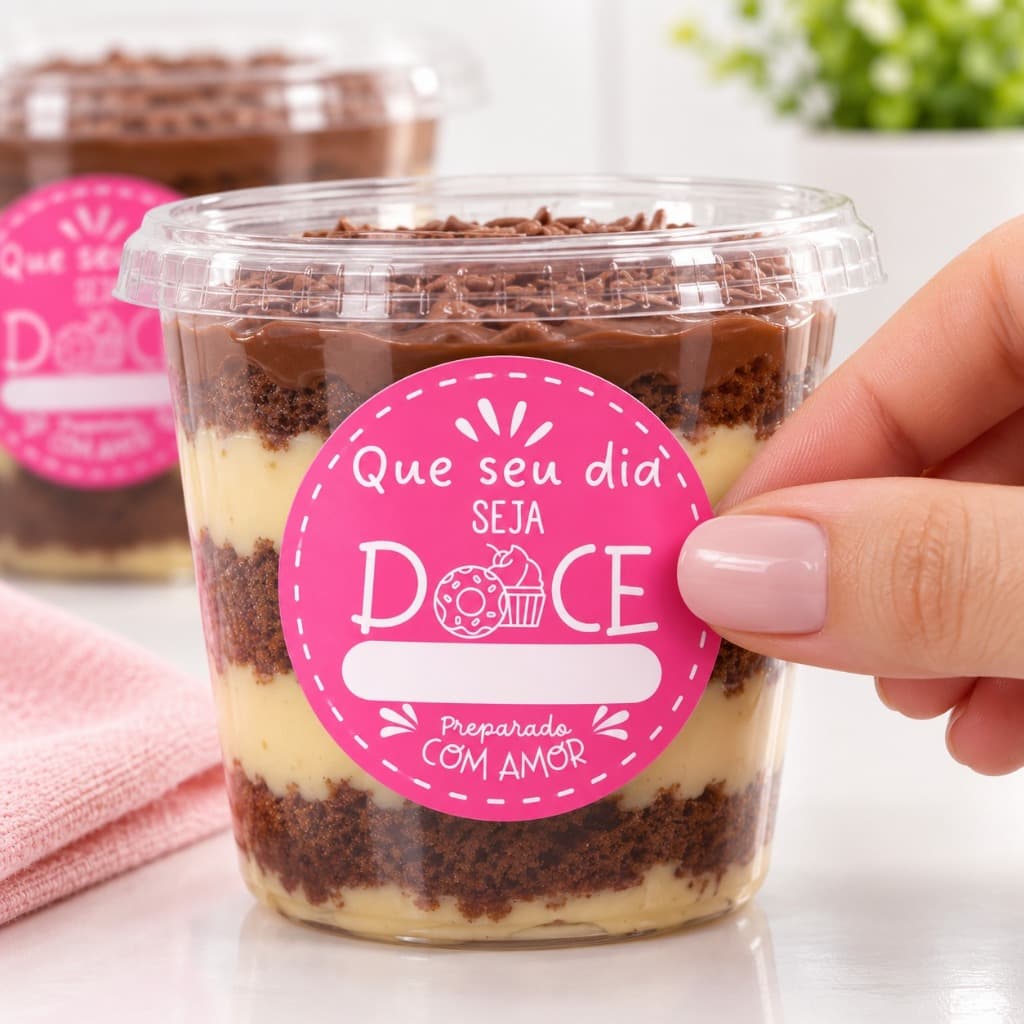 Etiquetas Adesivas Lacre Delivery Para Doces, Cookies, Tortas, Bolos e Bolo de pote